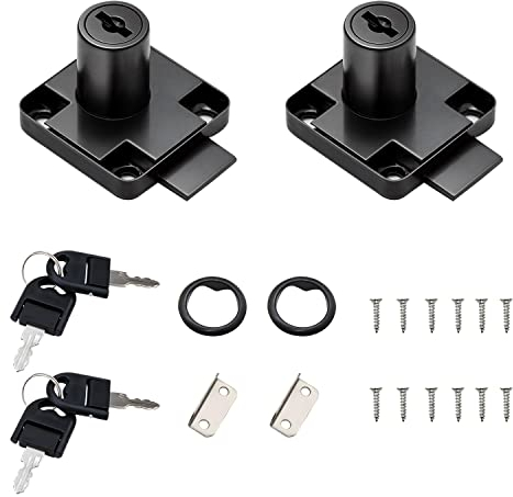 GZGXKJ 2 Pezzi Serratura Cassetto Scrivania Serratura Cassetto Locks a Serratura Cilindro Cassetta Cam Lock, Adatto per Cassetta Postale, Cassetto, Armadietto, Mobili (con Chiave Maestra)