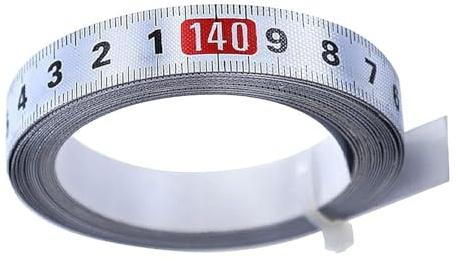 1 to 3M Self Adhesive Measuring Tape Stainless Steel Miter Tape Measure for T-Track, Router, Table Saw, Mitre Saws, T-Rails, Band Saws, Woodworking Tools, Sewing Machines - Middle (1 Meter)