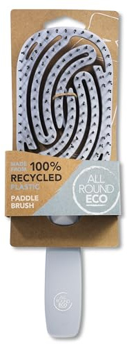 All Round Eco, Paddle Brosse à cheveux flexible à double épingle 100% plastique recyclé