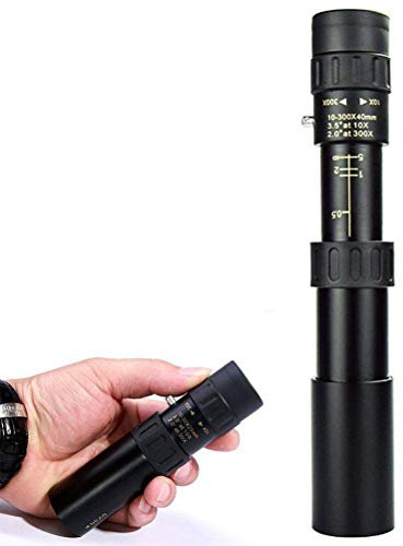 4K 10, objectif monoculaire – 300 x 40 mm super téléobjectif zoom monoculaire avec vision nocturne, télescope HD haute puissance pour l'observation des oiseaux, la chasse, le camping, étanche à la