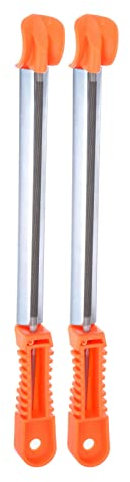 sourcing map 2 Stück Kettensägen Feilenset 13/64 Zoll (5,2mm) Runde Feilen Raspel Chromstahl Doppelschnitt mit Schärfen Führungsgriff Rundfeile für Holz Metall Werkstatt Heimwerken