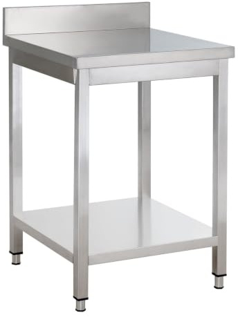 GastroHero Edelstahl Arbeitstisch I Arbeitstisch 100x60 cm mit Grundboden I ohne Aufkantung I Edelstahltisch für Gastronomie I Gasto Tisch AISI 201 (800 x 700 x 850 mm, mit Aufkantung)