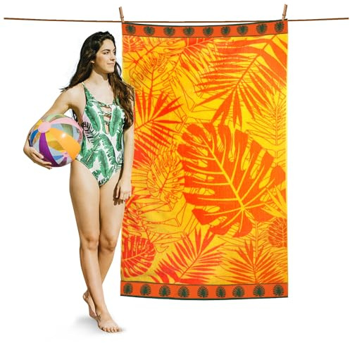 GC GAVENO CAVAILIA Strandtücher für Erwachsene, extra groß, 500 g/m², superweiches Strandtuch, 100 x 180 cm, sandfrei, schnell trocknend, leicht, Yoga- und Schwimmhandtuch