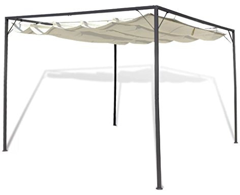 Homgoday Gazebo da Giardino con Tettuccio Retrattile, Gazebo da Giardino, Gazebo Ombrellone da Giardino Spiaggia Pesca Esterno Antivento per Arredo Giardino Terrazzo Ambienti