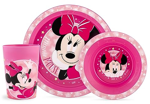 Lulabi Minnie Cosmo Set 3 Pezzi Bimbo, Polipropilene, Rosa, Decorato