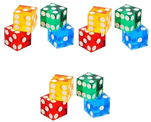 Toyvian 12stücke Präzisions-acrylwürfel Bunte Punkte Für Spiele Und Unterhaltung Lustige Spielwürfel Zufälligen Farben Für Partys Und Tischspiele