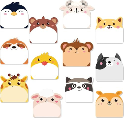 24pack Haftnotizen,Kleine Kinder,Mitgebsel Kindergeburtstag Gastgeschenke,Haftnotizen Klebezettel,Notizblock Klein,TierföRmiger Haftnotizblock Ideal FüR BüRo,Kinder,Studenten