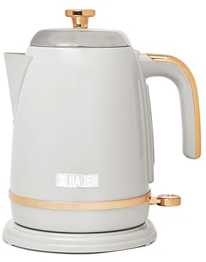 Haden Salcombe Grey Kettle - 1.7L Capacity, Rapid Boil, Auto Shut-off, Cordless Stainless Steel Electric Kettle - BPA Free, Easy Pour Spout - Stylish Kitchen Appliance