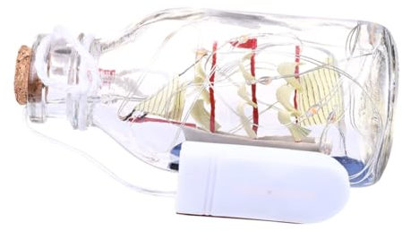 ANDRESLAD Mini Drift Bottle String Light Con Led Filo Di Rame Decorazione Forma Di Barca Vela Mediterranea Lampada Notturna Rosa Per Ornamento Casa Adatta Per Soggiorno Camera Da Letto e Uff