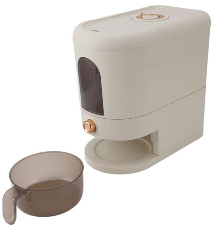 TIKATARER Rice Dispenser, 11lb Automatic Large Grain Container Cereal Dispenser Household Cereal Dispenser Bucket with Lid Cereal Dispenser Countertop for Kitchen Soybean Corn