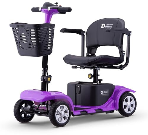 Discover Mobility Rider 4mph Portable Mobility Scooter with Splitting Function 12AH (Purple)