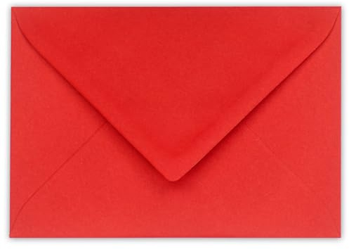 Kuvertwelt DIN C6 Briefumschläge 162 x 114 mm, Nassklebung, Rot | Hochwertige Papierumschläge mit Nassklebung im 50er-Pack für Zuhause, Büro, Hochzeiten, Geburtstage und Grußkarten.