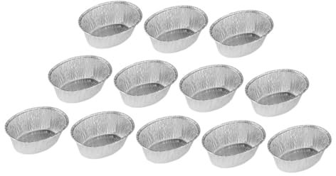 SOIMISS 125pcs Disposable Tin Foil Bowls Oval Shaped BBQ Trays Baking Pie Pans for Outdoor Cooking and Oven Use