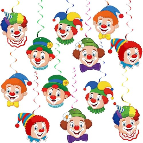 Vormontiert Herzlich Willkommen Girlande, 12 Stück Spiral Girlanden mit Clown Motiv Karneval Luftschlangen für Deckenhänger, Willkommen Zuhause Girlande, Welcome Home Baby, Party, Dekoration
