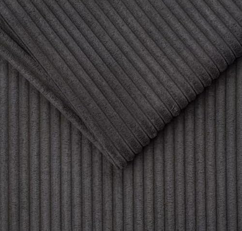 TAPHICEROS Cord Stoff, Graphit, 100cm x 142cm, Meterware, Polsterstoff Material, Möbelstoff, Dicker Rippenstoff, Kord-Stoff, Bezugsstoff, Dekostoff für DIY Möbel Sofa Couch Kissenbezüge Kleidung