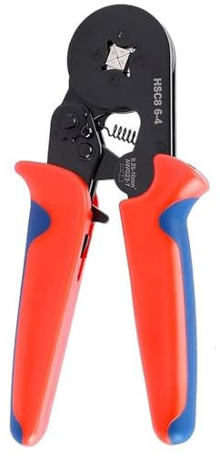 QeeHeng Pinza crimpatrice, strumento di crimpatura con ghiera 0,25-10 mm²/AWG 23-7, cricchetto auto-regolabile, strumento per crimpatura di cavi e riparazioni elettriche fai da te