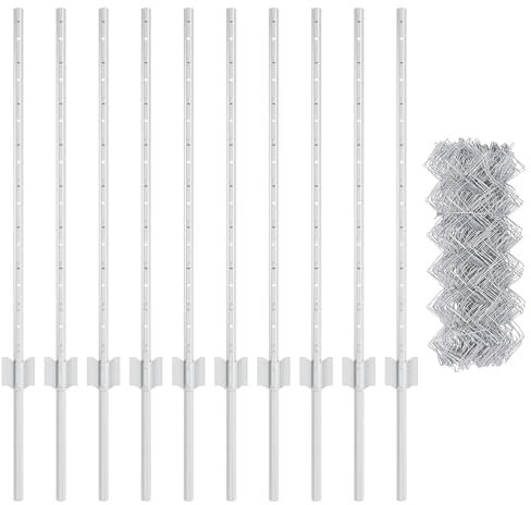 vidaXL Chainlink Fence with Post 10 x 0.8 m Galvanised Steel Silver