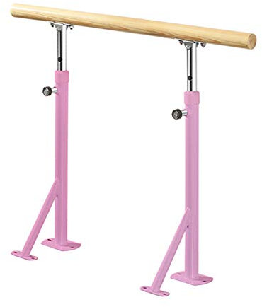 SGKOMN Ballettstange, Ballettstange, Verstellbarer Tanzstab, Yoga-Stangen zur Bodenmontage, Ballettstangenstange, höhenverstellbar, für Tanztraining, Fitness, horizontaler St, Pink-1m