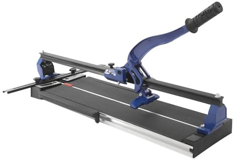 Levkitch Manuelle Fliesenschneidmaschine 600-1200 mm Fliesen Schneider,Einschienenbahnen,Rutschfester Gummigriff,Für Keramikfliesen, Bodenfliesen (Blau, 60cm)