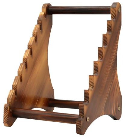 MiOYOOW Présentoir à Couteaux, Porte-Couteaux en Bois, Support de Stockage de Sabres de Comptoir à 7 Niveaux pour Le Stockage et Exhibition de L’Affichage des Couteaux