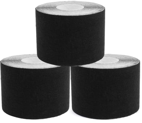 3 Rollen,5cm*5m Kinesiotapes, Tape Physio, Tapes Medizinische Klebebänder, Sporttape Wasserfestes,Ellenbogen Muskelstraffende Bänder Schwarz, Kinesiology Muskeltape für Schulter,Knie,Body