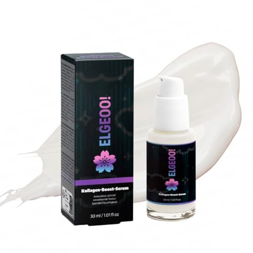 ELGEOO Collagen Booster Serum – veganes Anti-Aging Gesichtsserum mit Hyaluronsäure & Sonnenblumenöl – spendet Feuchtigkeit & fördert ein strafferes Hautbild – Ecocert zertifiziert, 30 ml