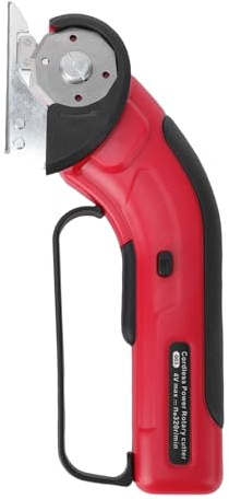 TIKATARER Cordless Electric Scissors, 320 RPM Cardboard Cutter with Front LED Light and Safety Lock Switch Handheld Cutter for Carpet Cardboard Fabric Leather Kraft Paper and Rope