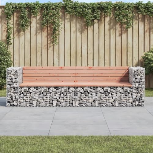 Gecheer Garden Bench Gabion Design 244x71x65.5 cm Solid Wood Douglas Gabions Model3196240
