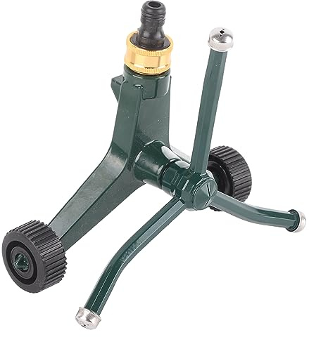 Haofy Aspersor de Metal de Tres Brazos Giratorio 360° con Conector G3/4 de Acero Inoxidable para Césped Doméstico, Riego de Jardín, Refrigeración de Techo