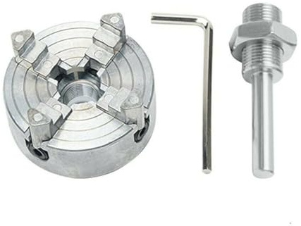 MeevrgR Z011 - Portabrocas manual de metal, aleación de zinc, autocentrante, de tres mandíbulas, para taladros eléctricos, rosca de 12 x 1 mm, varilla de conexión de 5,2 cm