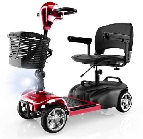 iScooter Mobilitätsroller, X-02 Elektromobil Seniorenmobil für Senioren, 20 km Reichweite, 4 Rad Mobility Scooter mit LED-Scheinwerfer, Leicht, Tragbar, für Jedes Gelände Geeignet
