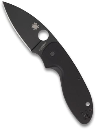 Spyderco Unisex – Erwachsene, schwarz, Taschenmesser, Efficient Linerlock Black, Klinge: 7.6 cm, G10, Klappmesser, Taschenclip, 10,5 cm, C216GPBBK
