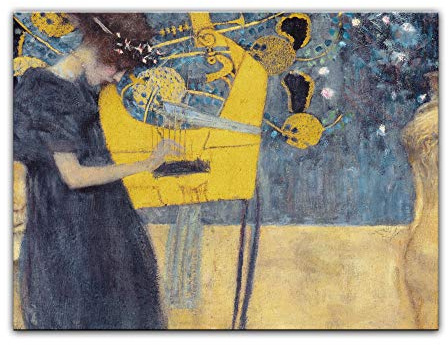 Bilderdepot24 Kunstdruck Poster - Gustav Klimt Die Musik 80x60 cm ca. A1 - Alte Meister Bild ohne Rahmen