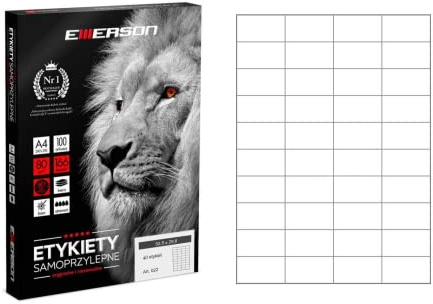 Netuno 100x Universaletiketten DIN A4 (40 Stück 52,5 x 29,6 mm pro Bogen) 4000 Etiketten auf Bogen matt selbstklebend bedruckbar Universal-Adressetiketten Papier Inkjet-Laser und Kopieretiketten