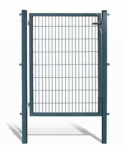 Koll Living Gartentore für Stabmattenzaun mit 120 cm Breite - Farbe und Höhe wählbar - inkl. Pfosten und Befestigungsmaterial (H 160 x B 120 cm, anthrazit)