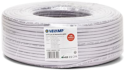 Velamp Cavo di Rete LAN Ethernet - Cat 5e – UTP – Lunghezza 100 mt - Matassa