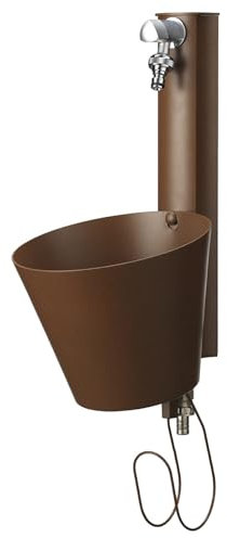 Belfer Fontana a Parete 42PRS con Doppio Rubinetto Vaschetta Rimovibile e Gancio Portatubo Colore Ruggine