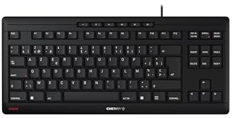 CHERRY STREAM KEYBOARD TKL, Tastiera Con Filo senza Tastierino Numerico, Layout per il Belgio (AZERTY), Battitura Silenziosa dei Tasti, Sensazione di Digitazione Unica, Nero