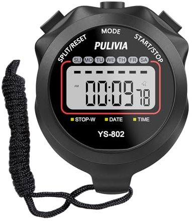 PULIVIA Stopwatch Timer, Digital Stop-Watch for Sports, Black