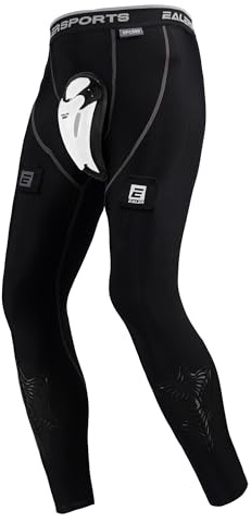 EALER Men’s Cut‑Resistant Compression Hockey Pants with Bio‑Flex Protective Cup – Jock Briefs for Men & Boys, Hcp200-boys, Large