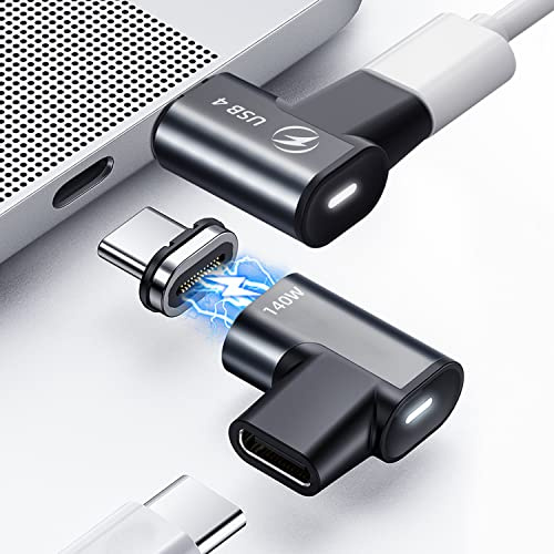 DuHeSin Magnetischer USB C Adapter (2 Stück) 24 Pin Mit PD 140W Ladung, 4 20Gbps 8K 60Hz für MacBook Pro/Air, Steam Deck, Quest 2 und Weitere Typ-C-Geräte