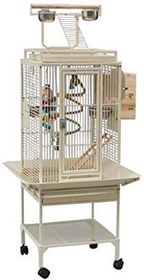 Vogelkäfig Großer rollender Vogelkäfig aus Metall, Papageienkäfig für Sittiche, Nymphensittiche, Vogelkäfig, langlebiger Rahmen mit Stangenständer und Rädern, Vogelkäfig-Dekor