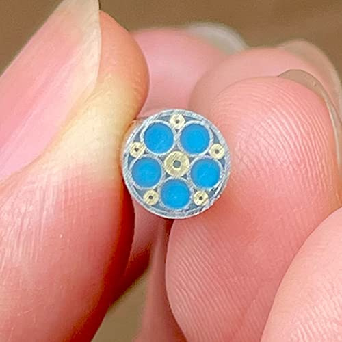 NETFEN Rivets en Mosaïque, Rivets À Broches en Mosaïque De Remplissage en Résine Colorée De 6 Mm, for Matériau Décoratif De Manche De Couteau, Longueur 60 Mm 1 Pièces (Color : Blue)
