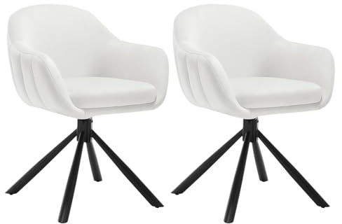 WOLTU Esszimmerstühle drehbar 2er Set, Drehstuhl Esszimmer, Esstisch Stühle, Küchenstühle, Samt Sessel Wohnzimmer, Armlehnstuhl modern, Essstühle, Polsterstuhl, Sessel modern, Beige, EZS05cm-2