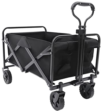 80Kg Belastbar Bollerwagen Faltbar Klappwagen Transportwagen für Einkauf Camping Garten Beach, Tragbar Strandwagen Gartenwagen, 67 * 46 * 36cm