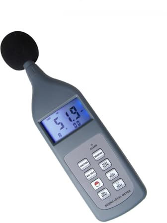 Misuratore di decibel, Fonometro digitale da 30 dB a 130 dB con funzione opzionale Allarme Lp, Leq regolabile per misurazioni domestiche e di fabbrica(With Bluetooth)
