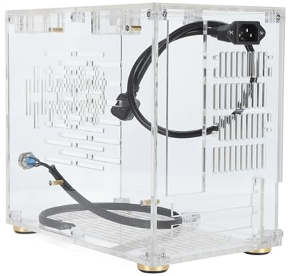 Caja para PC Mini ITX, Placa Base Mini ITX Caja Pequeña para PC Portátil con Refrigeración de 360 ​​Grados, Compatible con Placa Base ITX de 170 X 170 Mm, SSD de 2 X 2,5