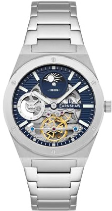 Earnshaw automatisk klocka ES-8291-22, Färg: blå, Modern