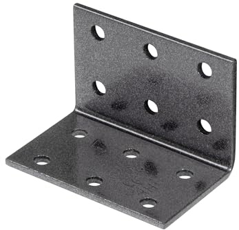 Alberts 823009 DURAVIS® Lochplattenwinkel | schwarzdiamant duplexbeschichtet | Größe 40 x 40 x 60 mm | 50er Set