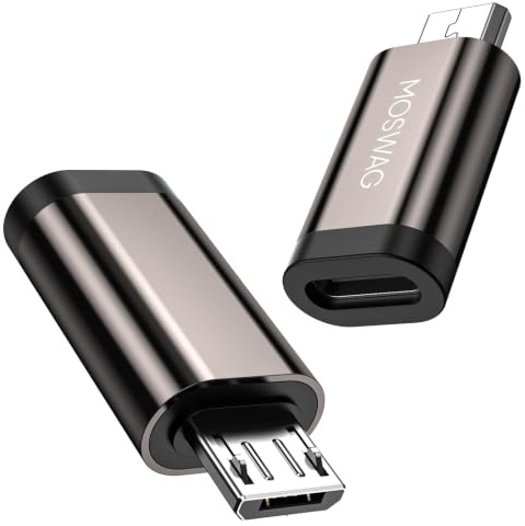 MOSWAG Micro Stecker auf USB C Buchse Adapter 2er-Pack | USB C auf Micro USB Adapter Für Samsung Galaxy S7 Edge,S6,Nexus 5,Nexus 6,Huawei,Xiaomi